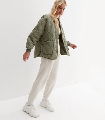 Khaki hot sale quilted jacket