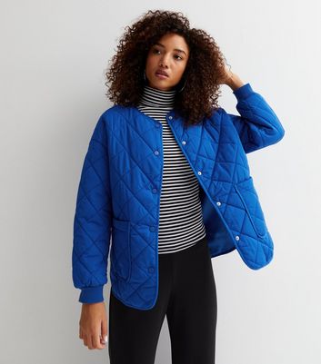 navy quilted bomber jacket womens