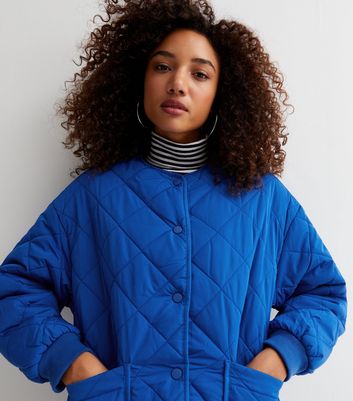 Blue quilted 2025 womens jacket