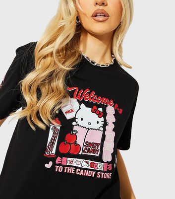 Skinnydip Black Hello Kitty Candy Store Logo T Shirt New Look