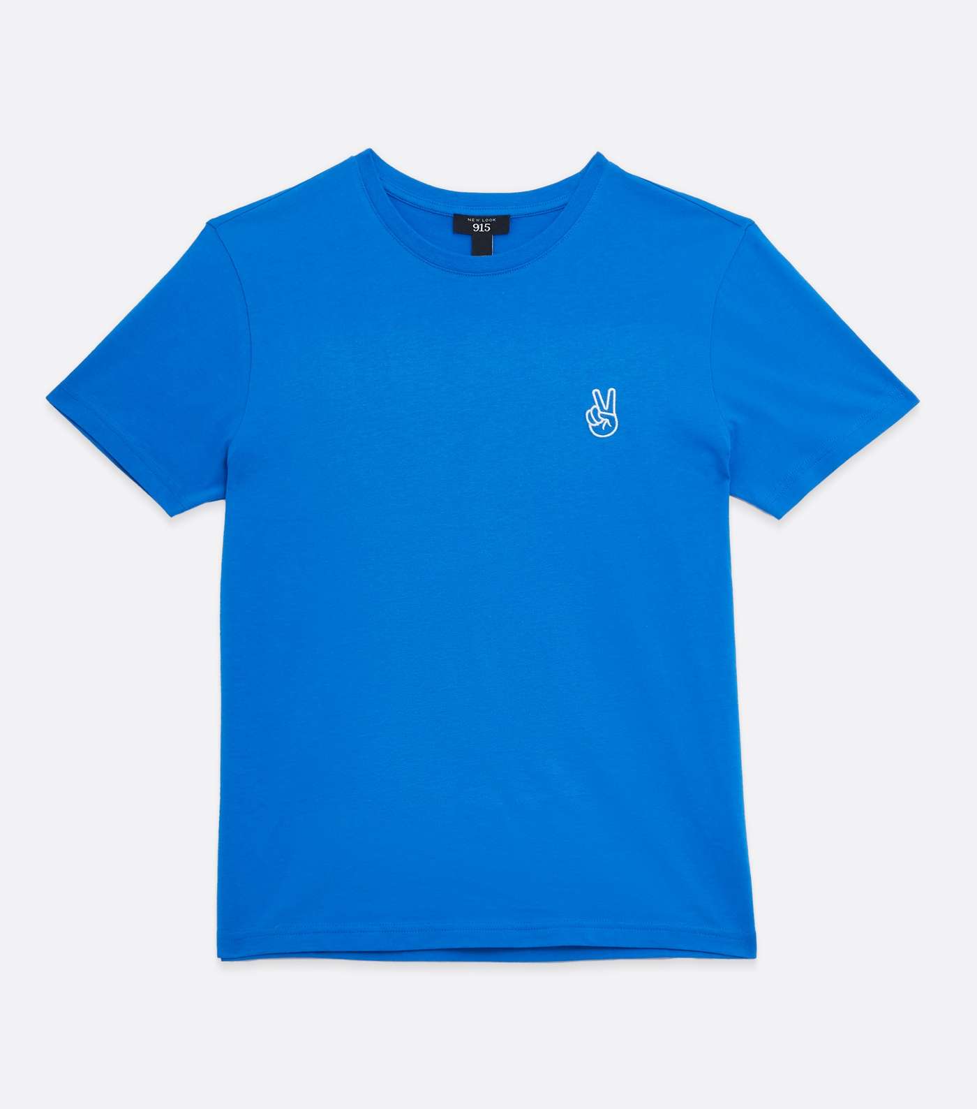 Boys Bright Blue Peace Embroidered T-Shirt Image 5