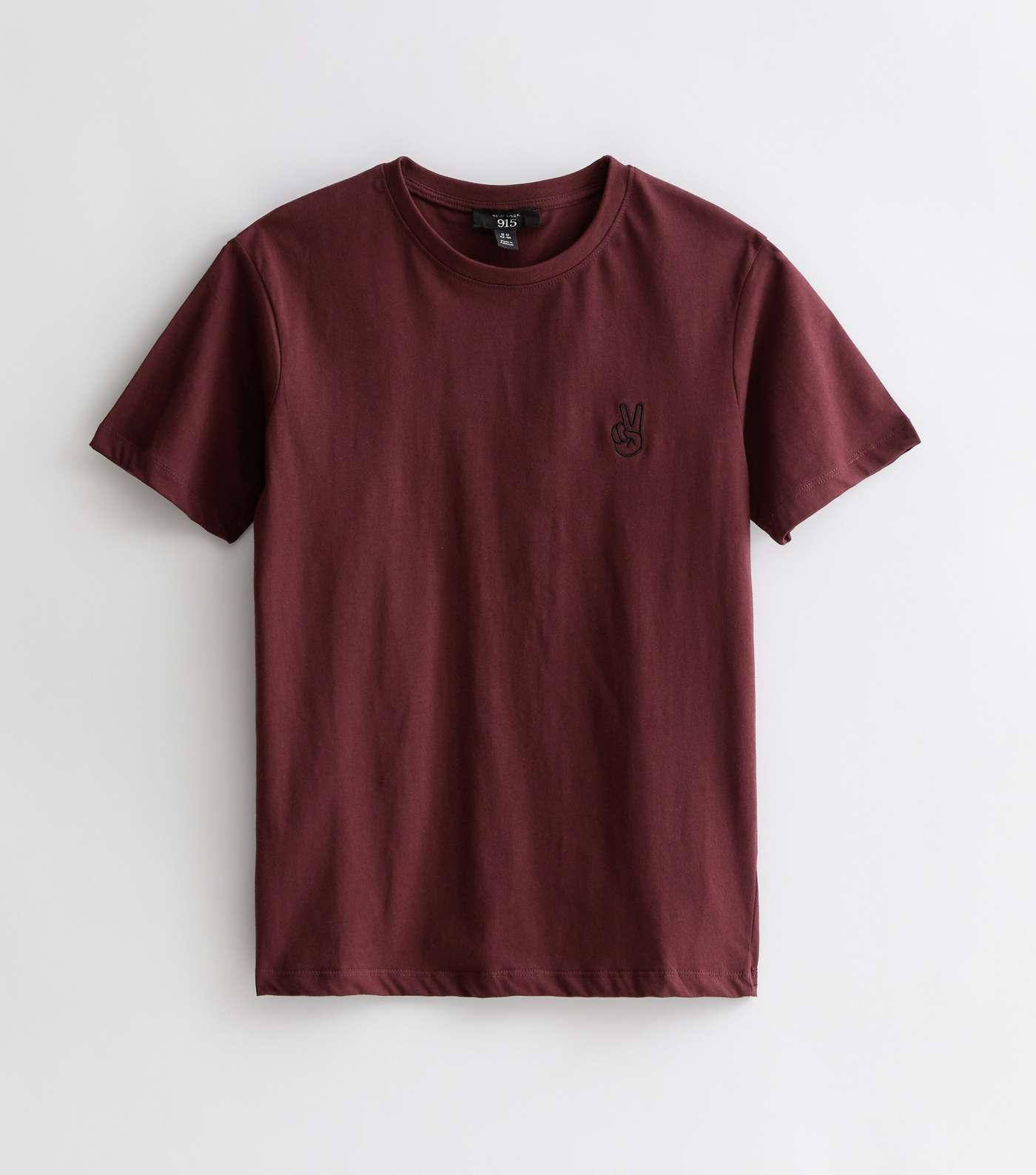 Boys Burgundy Peace Embroidered T-Shirt Image 5