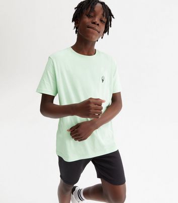 Boys Mint Green Ice Cream Embroidered T-Shirt | New Look