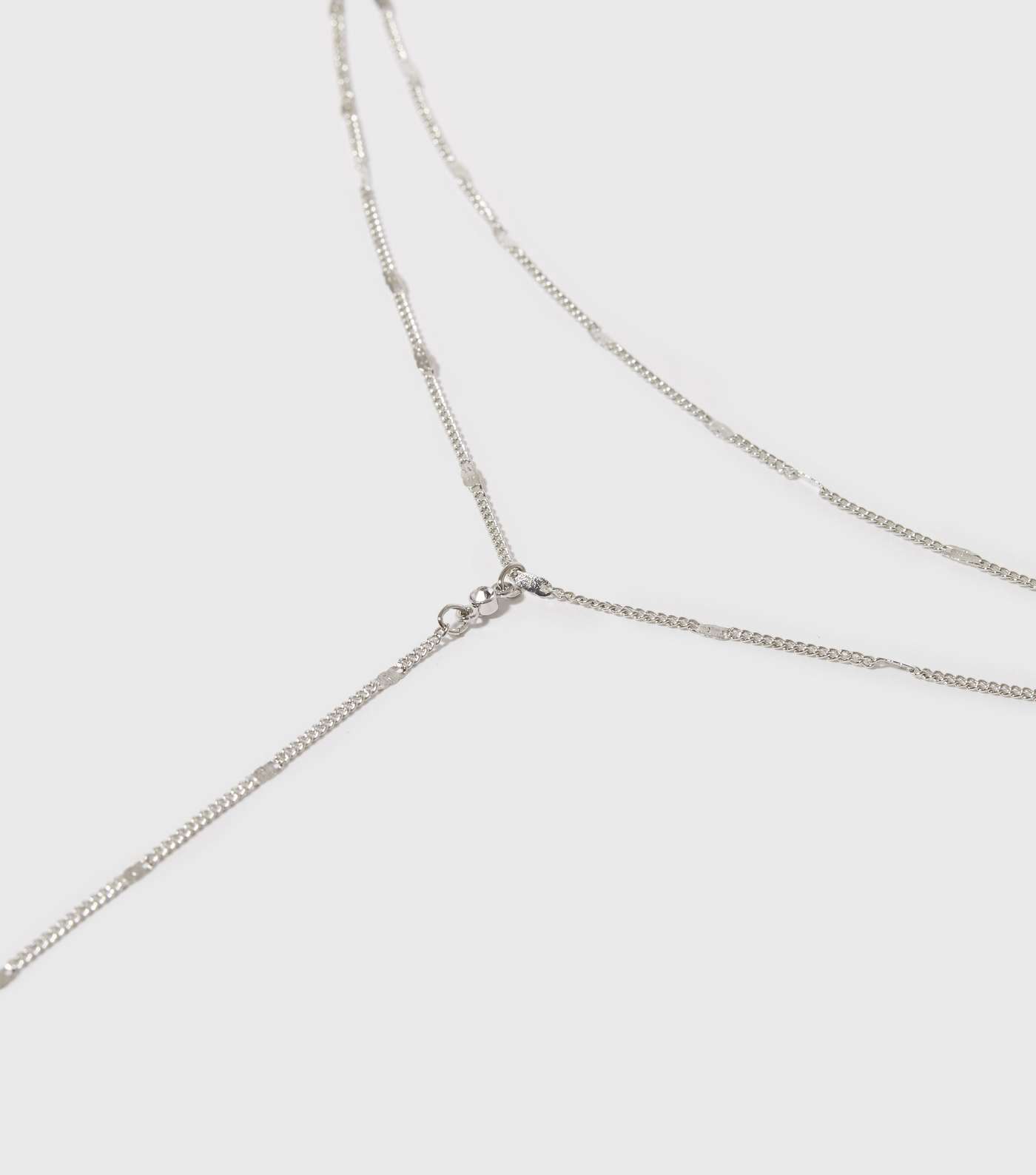 Silver Diamanté Y Chain Necklace Image 2