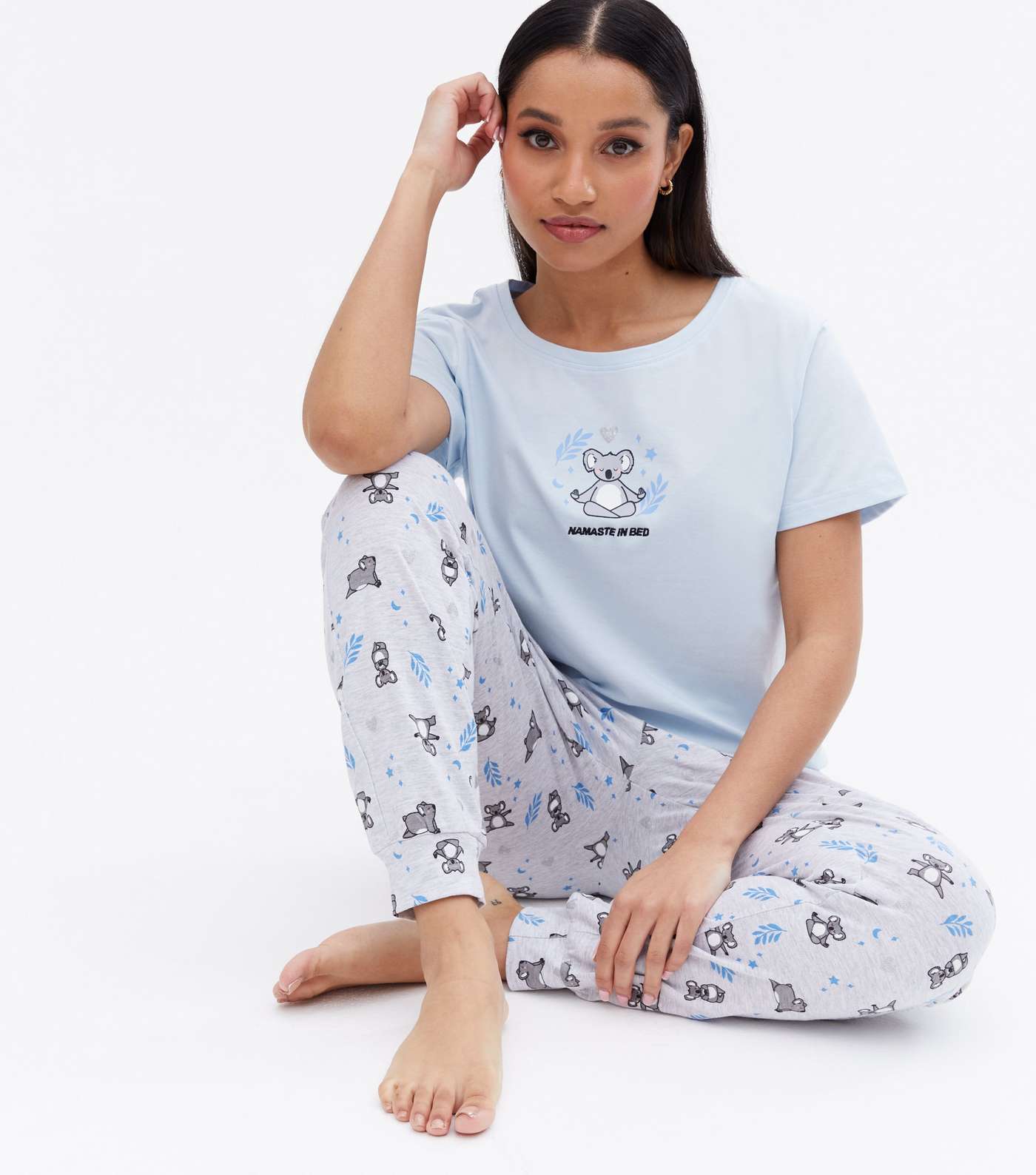 Petite Blue Jogger Pyjama Set with Koala Logo