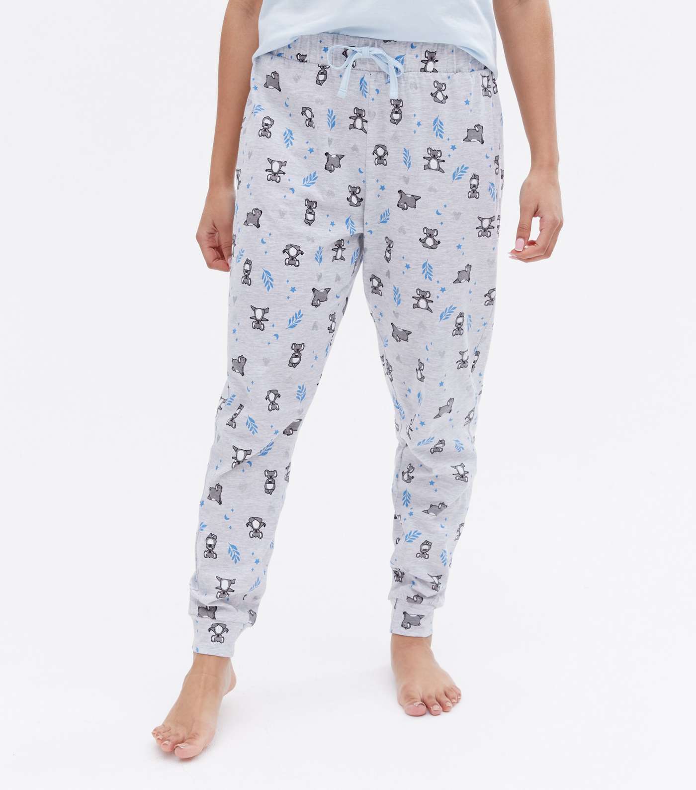 Petite Blue Jogger Pyjama Set with Koala Logo Image 3