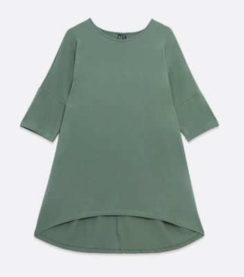 Vero Moda Curves Green Long 3 4 Sleeve T Shirt New Look