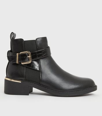 leather ankle boots buckle