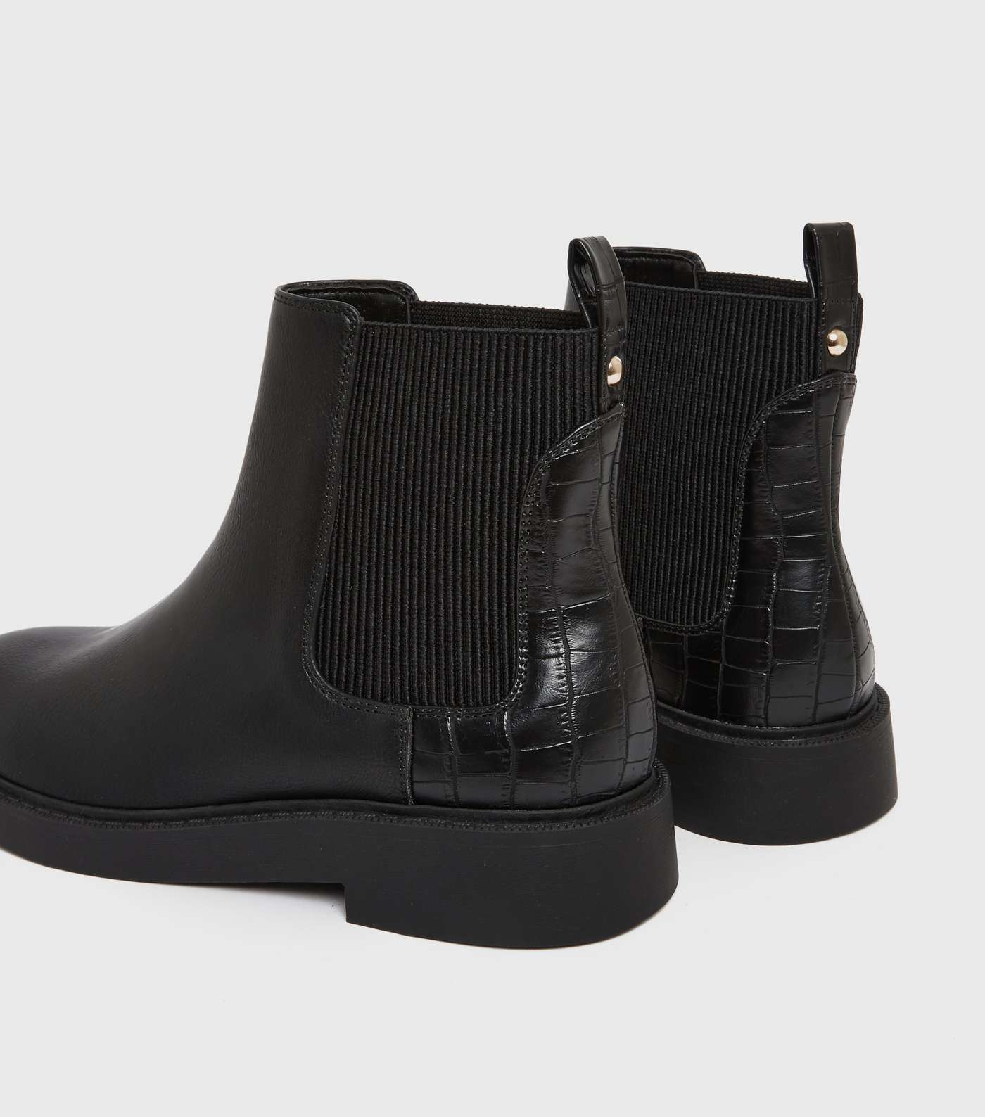 Black Leather-Look Chelsea Ankle Boots Image 4