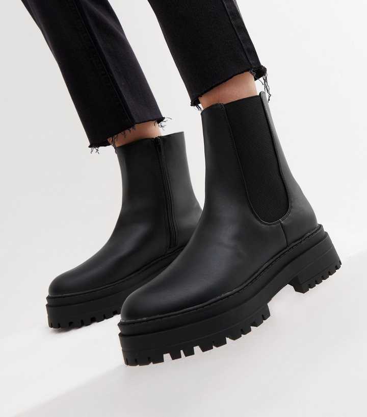 moderat motto Afsnit Black Rounded Chunky Chelsea Boots | New Look