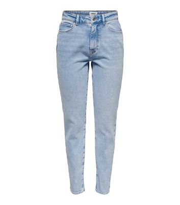 Click to view product details and reviews for Only Pale Blue High Waist Mom Jeans New Look.