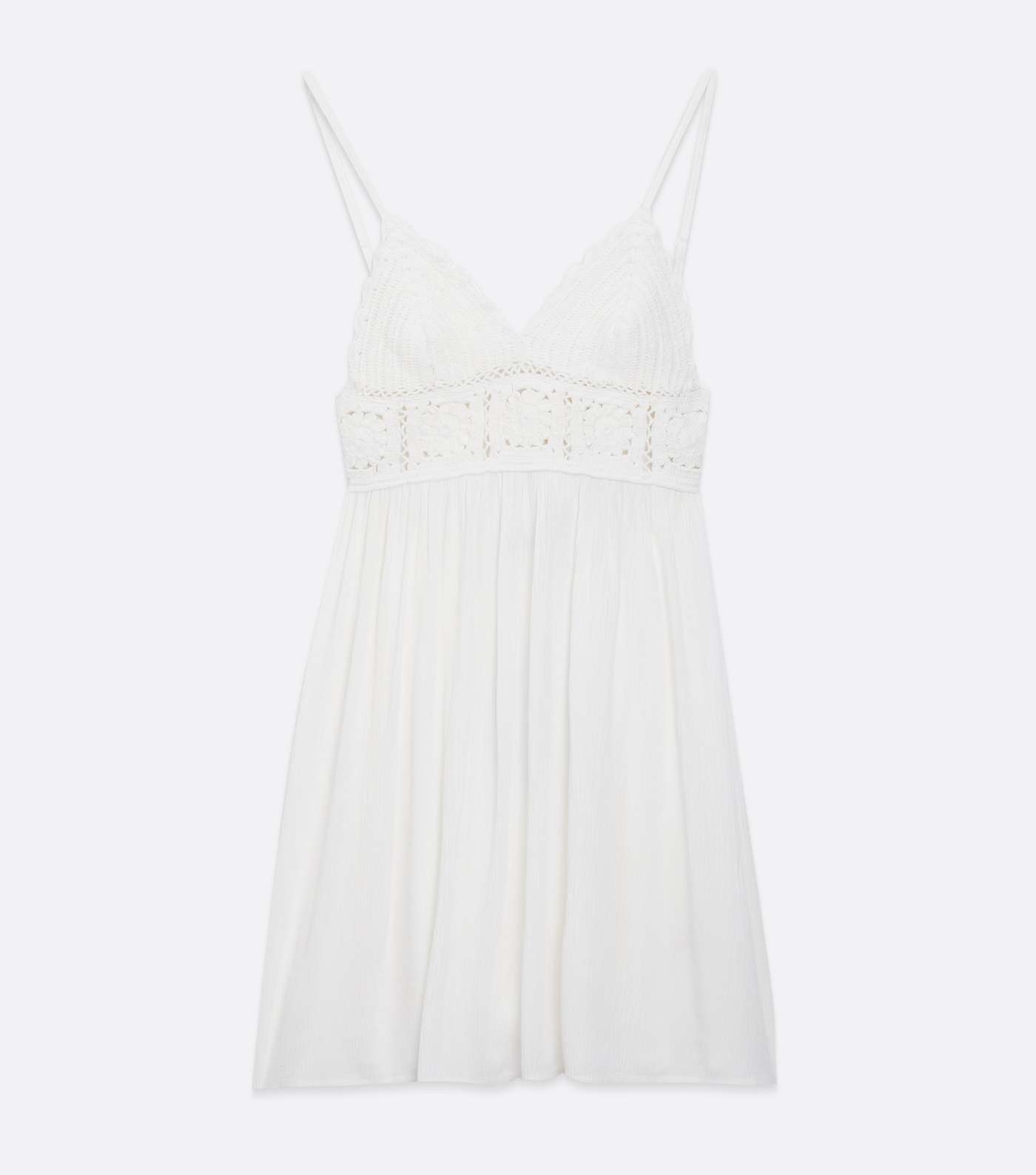 White Crochet Beach Dress Image 5