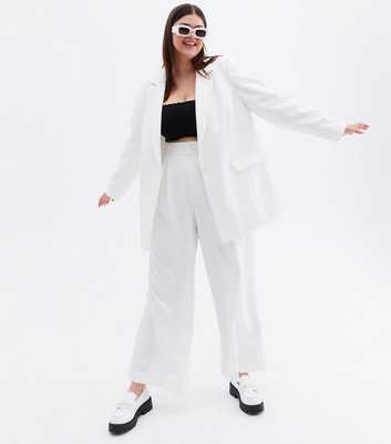Suits You Curves White Wide Leg Trousers