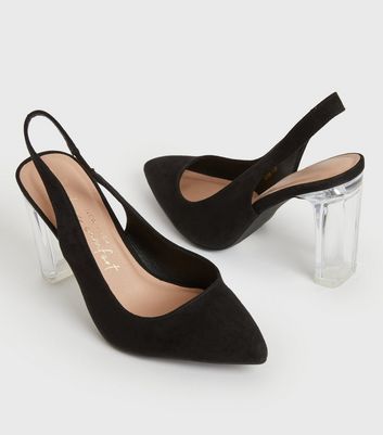 Black perspex heels on sale