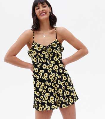 Black Sunflower Frill Strappy Playsuit