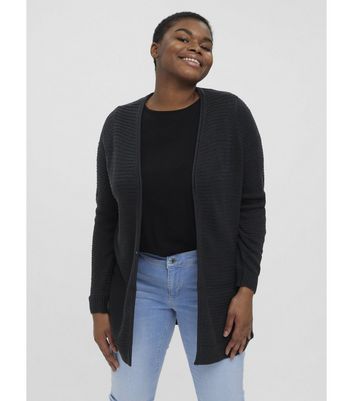 Vero Moda Curves Dark Grey Knit Long Cardigan