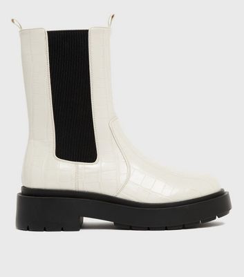 new look ribbed ankle chunky chelsea boot