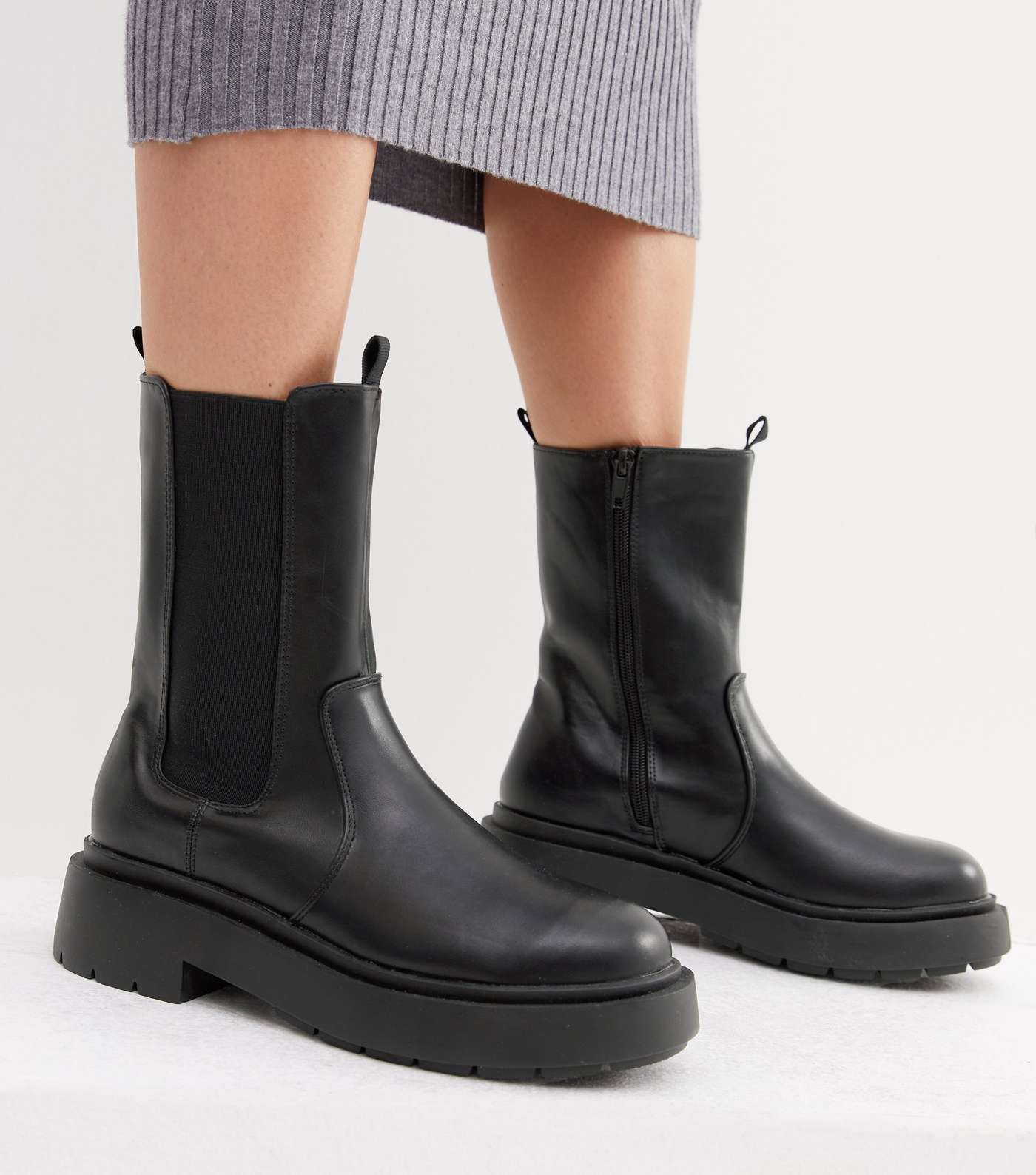Black High Ankle Chunky Boots Image 2