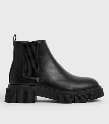 Black Lug Sole Chunky Chelsea Boots