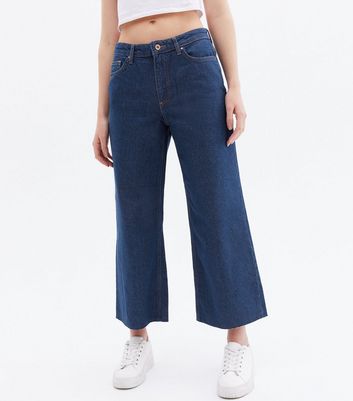 High Waist Wide Leg Crop Jeans 
