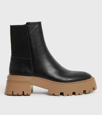 Black Contrast Sole Chunky Chelsea Boots