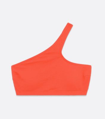 Vero Moda Bright Orange One Shoulder Bikini Top New Look