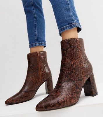 Faux snakeskin ankle discount boots