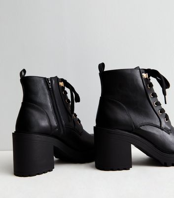 block heel ankle boots lace up