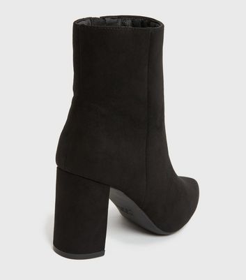 Black heeled ankle 2025 boots new look