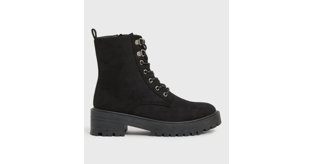 suedette lace up boots