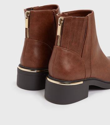 Flat brown 2024 ankle boots ladies