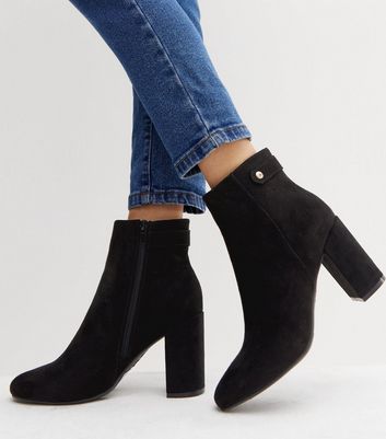 Suede heeled ankle on sale boots