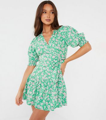 green skater dress new look