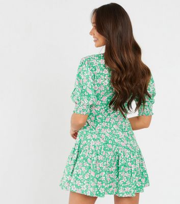 green skater dress new look