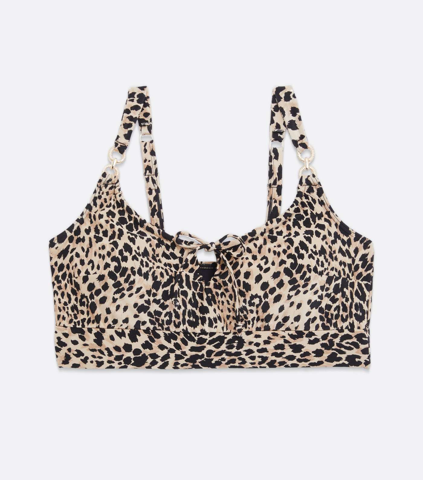 Go Wild Brown Leopard Print Crop Bikini Top Image 7