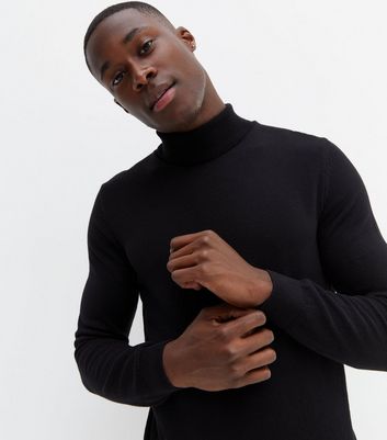 Black Roll Neck Slim Fit Jumper | New Look