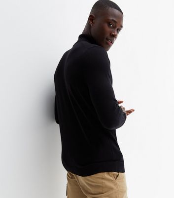 New Look Men's Black Roll Neck Slim Fit Jumper - XL