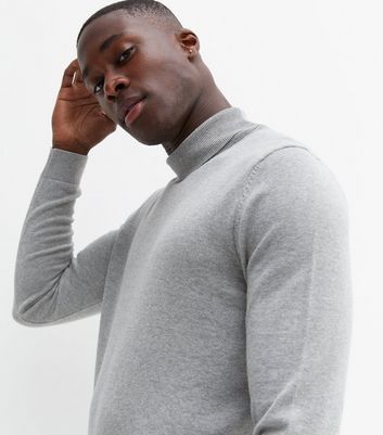 Pale Grey Roll Neck Slim Fit Jumper | New Look