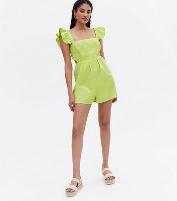 green frill playsuit