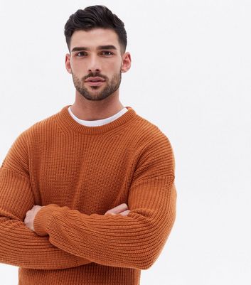 Rust Fine Knit Relaxed Fit Crew Neck Jumper