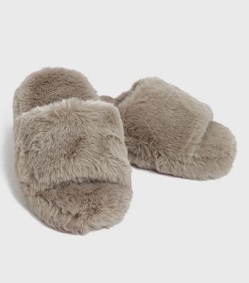 Grey slider online slippers