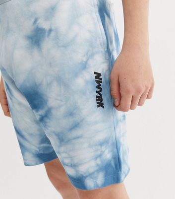 Boys Blue Tie Dye Logo Shorts | New Look