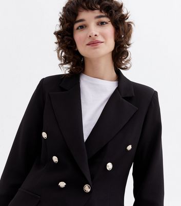 ladies black double breasted blazer