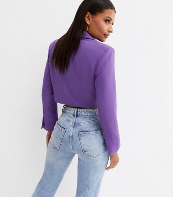 Crop purple blazer Clearance