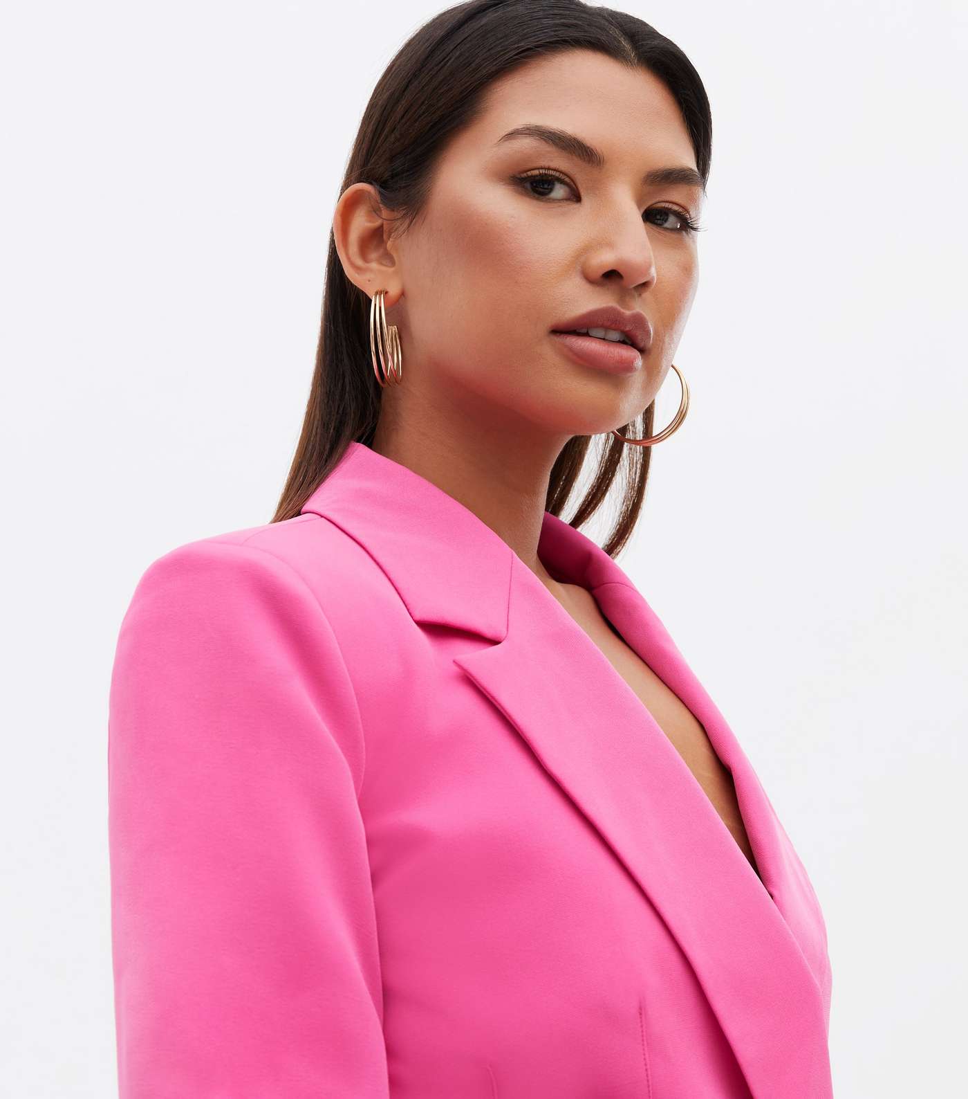 Cameo Rose Pink Long Sleeve Crop Blazer Image 3