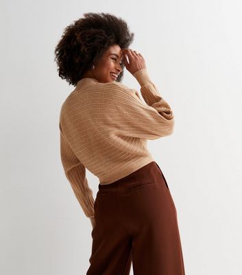 Camel cropped jumper sale