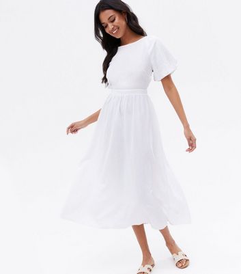 New look white linen hot sale dress