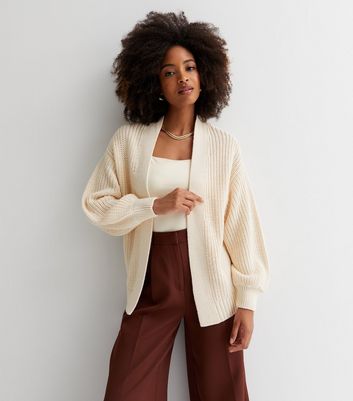 Cream puff sleeve online cardigan