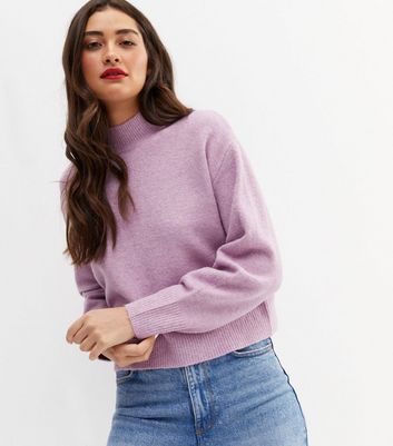 Lilac High Neck Boxy Jumper New Look