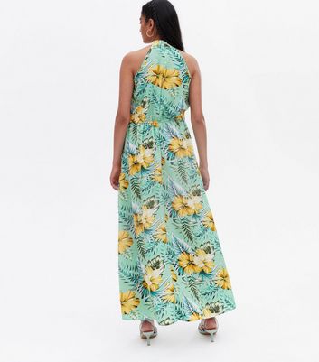 halter tropical dress